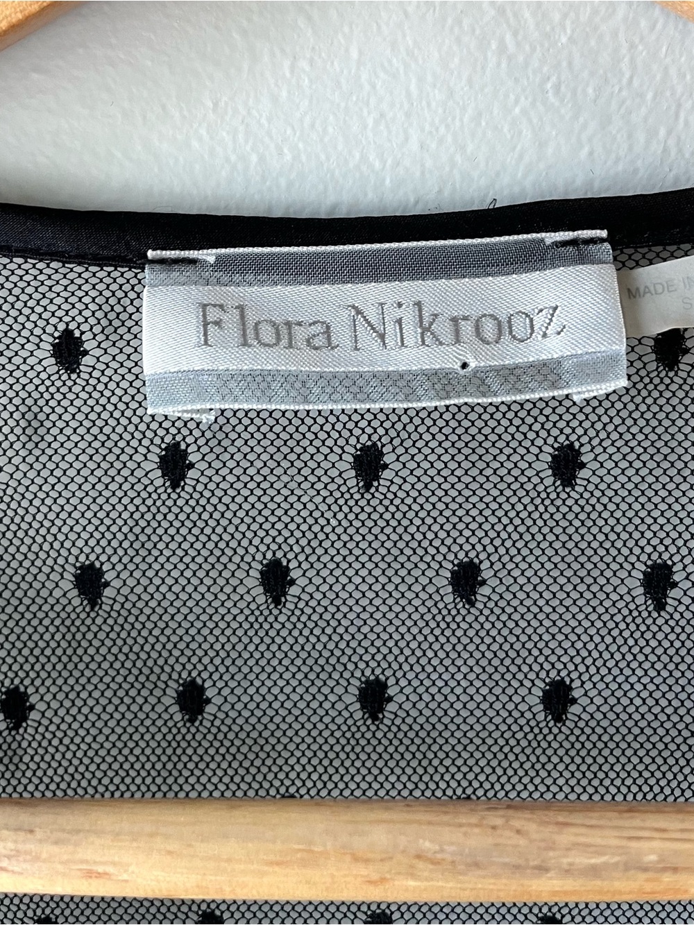 Flora Nikrooz Black Sheer Lace Bodice Embroidered Trim Long Robe Size Small - Picture 2 of 11